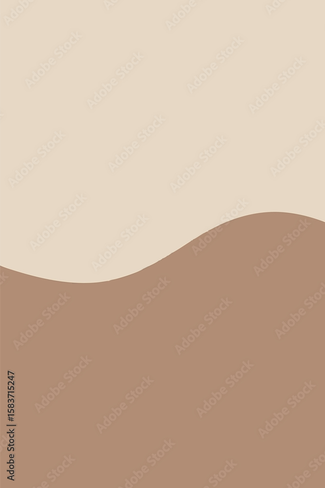 Aufkleber flat vector ultra-minimal composition with one wave and neutral color field