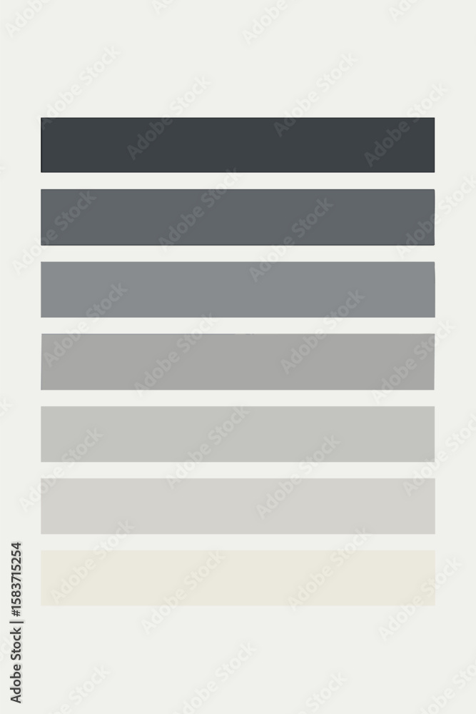 Poster flat vector thin rectangle strips aligned horizontally in neutral grey palette