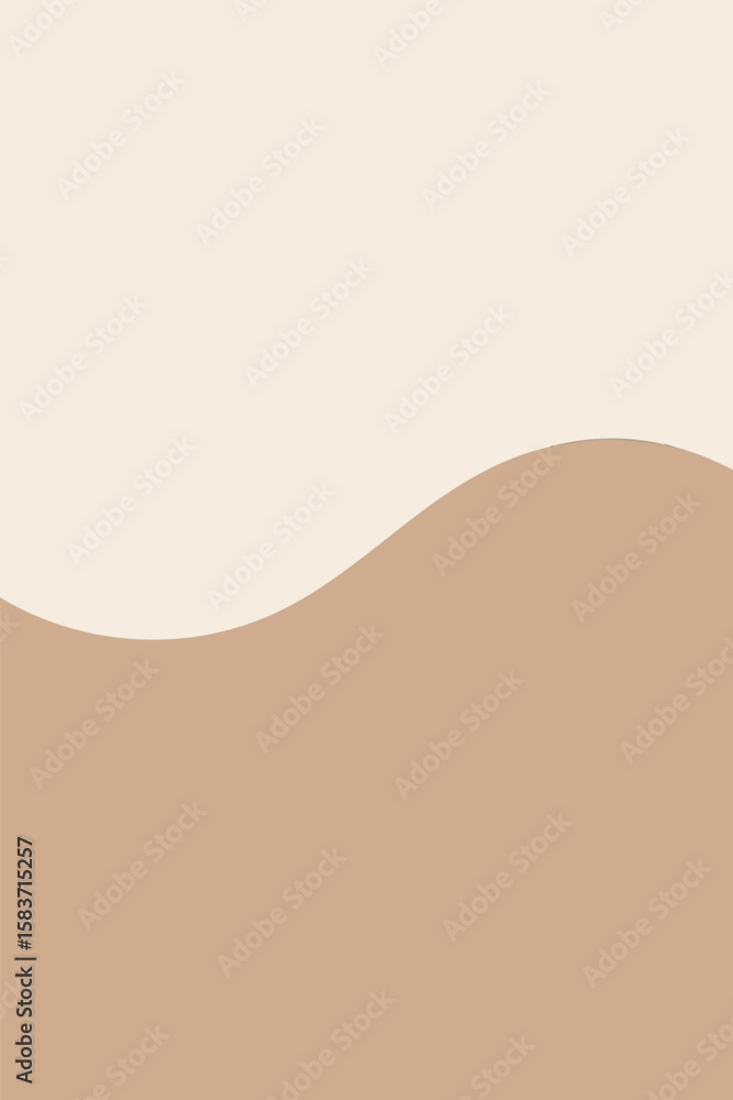 Aufkleber flat vector ultra-minimal composition with one wave and neutral color field