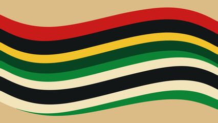 Stylized African American Flag Vector Illustration Red Black Yellow Green Beige