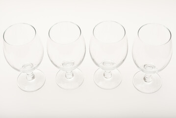 Empty glass glasses. Glassware.