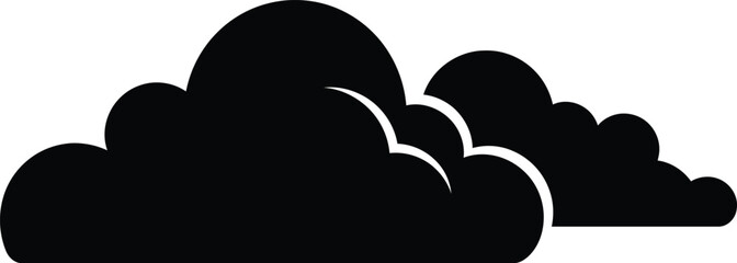  overlapping clouds silhouette simple black vector 
