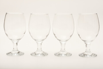 Empty glass glasses. Glassware.