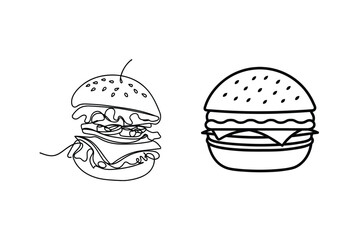 Two stylized burgers hamburger food