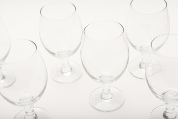 Empty glass glasses. Glassware.