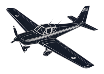 Small Propeller Airplane Silhouette