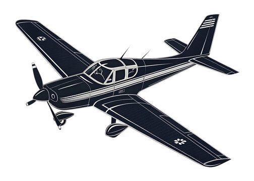 Small Propeller Airplane Silhouette
