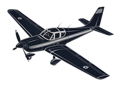 Small Propeller Airplane Silhouette