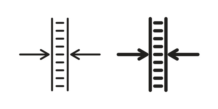 Thickness icons designed in filled, outline, line and stroke style
