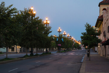 Architecture of the Kansas City plaza during sunrise.
