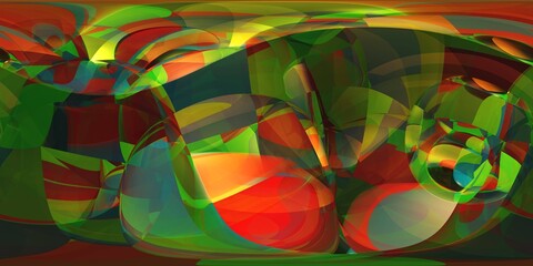 HDRI, environment map , Round panorama, spherical panorama, equidistant projection, panorama 360, Multicube, abstract background, kaleidoscope, 3d rendering