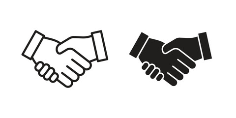 Fototapeta premium Shake hands icons designed in filled, outline, line and stroke style