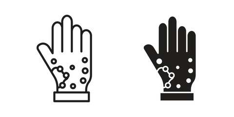 Fototapeta premium Rash hand icons designed in filled, outline, line and stroke style