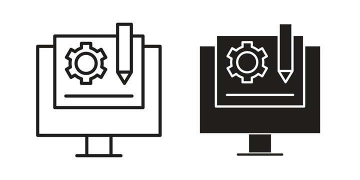 Prototyping icons designed in filled, outline, line and stroke style
