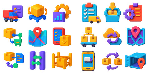 3D Logistics Icons