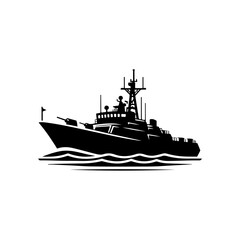 Obraz premium military ship silhouette , military ship vector
