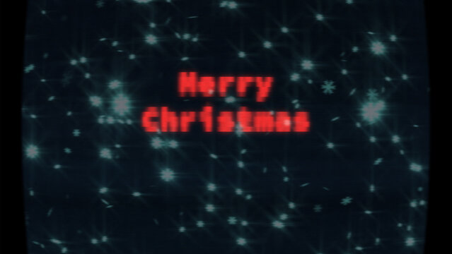 Retro CRT Christmas Title Animation for Wide Screen