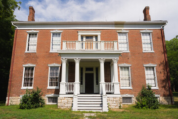 A historic brick home from the Civil War era, in Missouri.