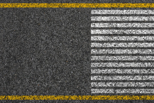 Aerial photo top view over pedestrian crossing on traffic road