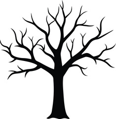 Fototapeta premium Dead Tree Silhouette Vector Art Illustration