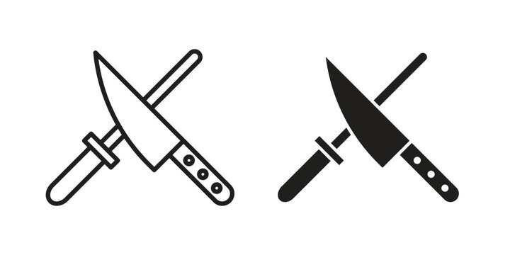 Knife sharpener icons designed in filled, outline, line and stroke style
