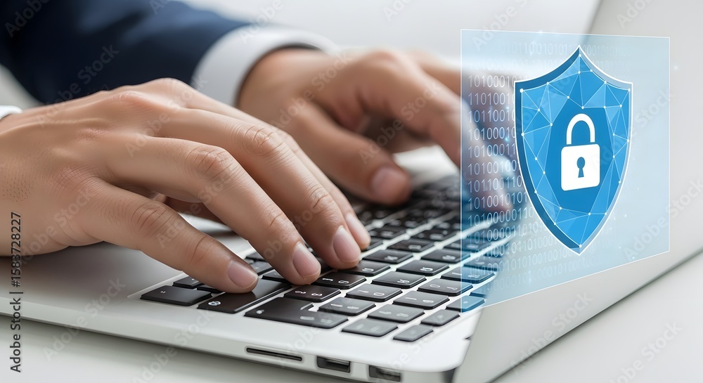 Poster cybersecurity data protection network security online security digital security internet security
