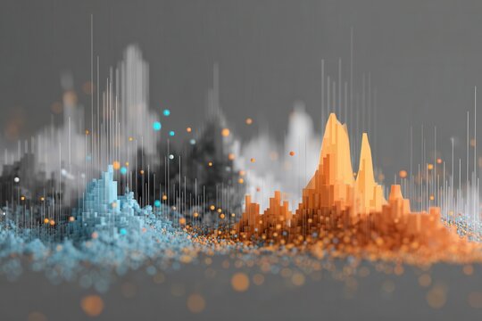 Big data analytics report infographic showcasing visual representations of data trends and insights in a modern digital format