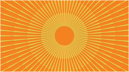 Abstract sunbeam with geometric rays in yellow and orange. Dimension 16:9.