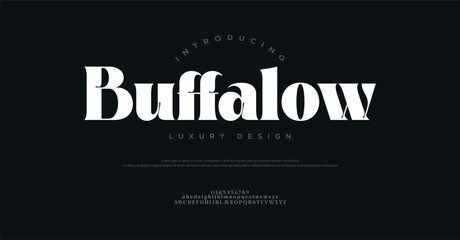 Buffalow Abstract Fashion font alphabet. Minimal modern urban fonts for logo, brand etc. Typography typeface uppercase lowercase and number. vector illustration
