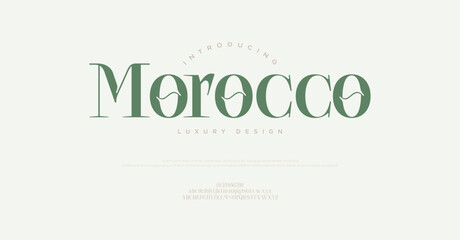 Morocco Beauty Luxury alphabet fonts for logo, brand etc. Typography typeface uppercase lowercase and number. vector illustration
