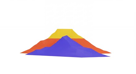 Obraz premium Colorful abstract layered mountains illustration