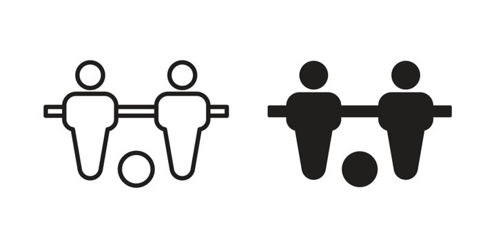 Foosball icons designed in filled, outline, line and stroke style