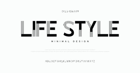 Abstract Fashion font alphabet. Minimal modern urban fonts for logo, brand sans serif digital fashion future creative logos fonts. vector illustration
