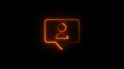 neon glowing profile notification icon animation,customer service animation motion graphic. massage icon animation.neon style user icon with notification video animated,profile notification icon video - Powered by Adobe
