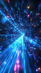 Naklejka premium Abstract blue and pink light burst