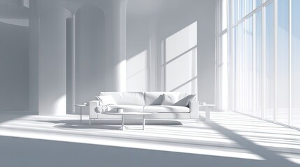 Sunny modern living room interior design.