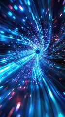 Naklejka premium Futuristic vortex of vibrant blue light.