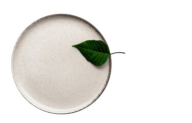Fresh coconut with a leaf, isolated on a white background, perfect for a healthy drink or ingredient