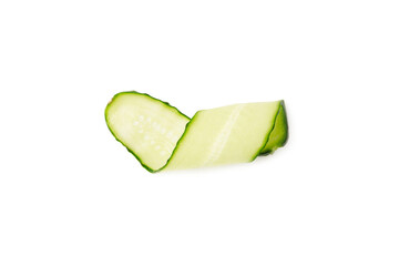 Cucumber isolated on white background. Slice of cucumber on white background. Fresh organic green...