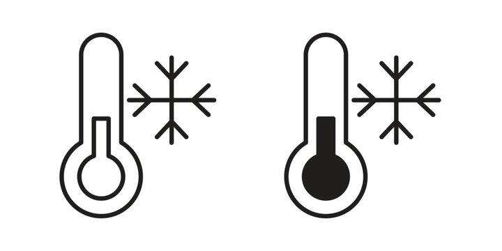 Cold icons designed in filled, outline, line and stroke style
