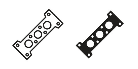 Car gasket icons designed in filled, outline, line and stroke style