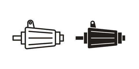 Car alternator icons designed in filled, outline, line and stroke style