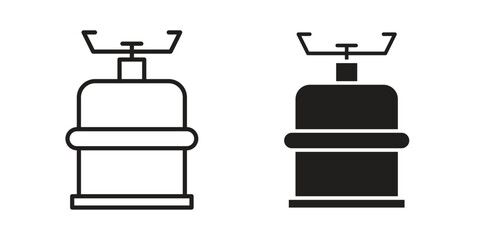 Camping gas icons designed in filled, outline, line and stroke style