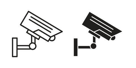 CCTV icons designed in filled, outline, line and stroke style