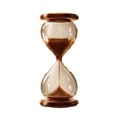 Transparent hourglass isolated on transparent PNG background