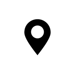 location pin icon black and white isolated on white background 