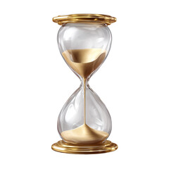 Classic hourglass isolated on transparent PNG background