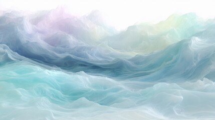 Obraz premium Colorful abstract waves of soft pastel tones create a serene atmosphere evoking calmness and tranquility for a peaceful mind