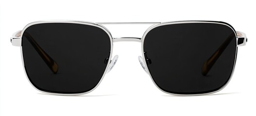 Stylish Black Aviator Sunglasses with Silver Frame for Modern Look.
