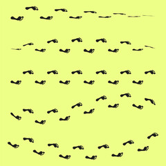Footprint pattern. Shoe sole mark. Human step track. Vector walking path.